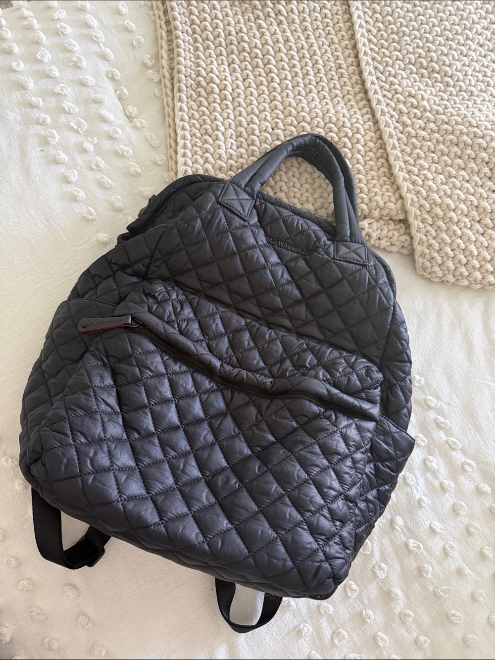 MZ Wallace Black Quilted Backpack